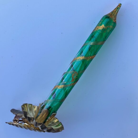 Blown Glass Unsilvered Candlestick Clip Ornaments - set of 5 - Picture 8 of 15